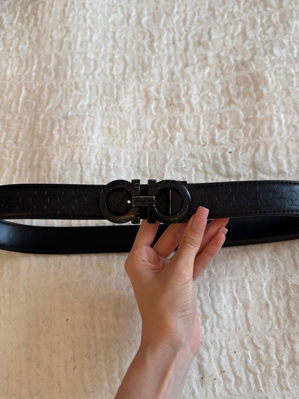 Black Women's Signature Buckle Belt - Made in Italy